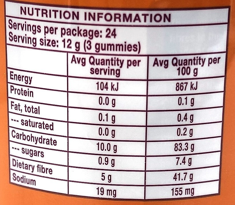 Metamucil Fiber Supplement Gummies Sugar Free Orange Flavour 5g Prebiotic Plant