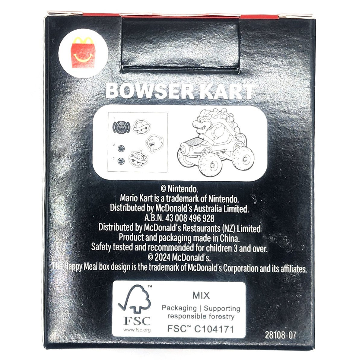 Mario Kart Deluxe 8 Bowser Car McDonald’s Happy Meal 2024 Kids Collector Toy