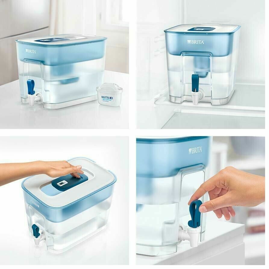 Brita Flow Cask + 2 Maxtra+ Filter cartridge Water Purification Filter 8.2L Set