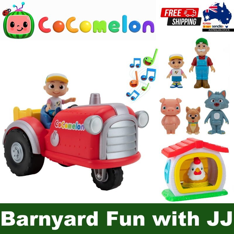 CoComelon 8 Pieces Barnyard Fun With JJ Playset Musical Tractor with Sounds