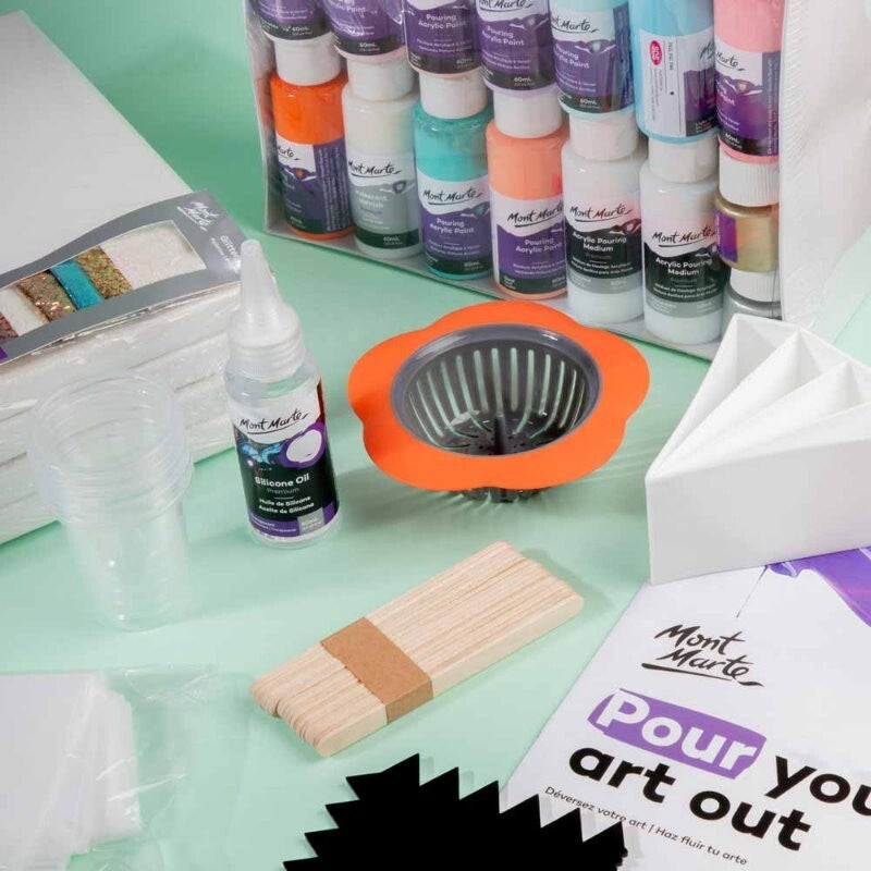 Mont Marte 72 Piece Premium Paint Experience Kit Pouring Paint Set Creative Art