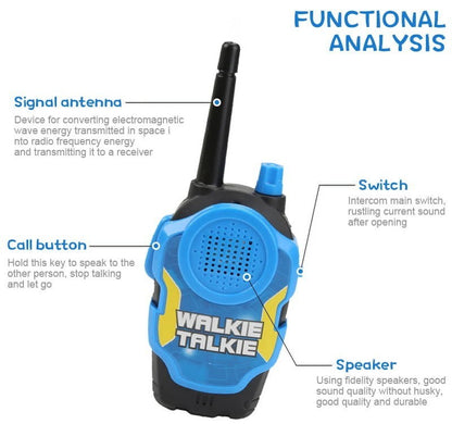 2-Pack Kid's Walkie Talkie Toys 2 Way Radio Interactive Educational Toy For 3+