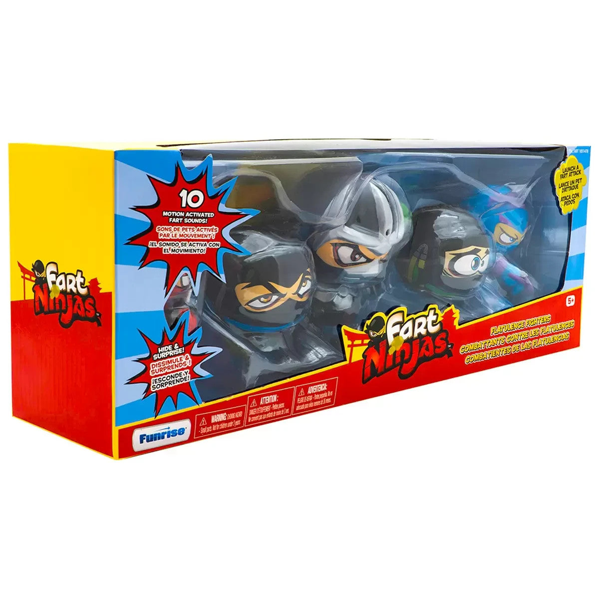 Funrise Fart Ninjas 5 Pack Flatulence Fighters – Motion Activated Collectibles
