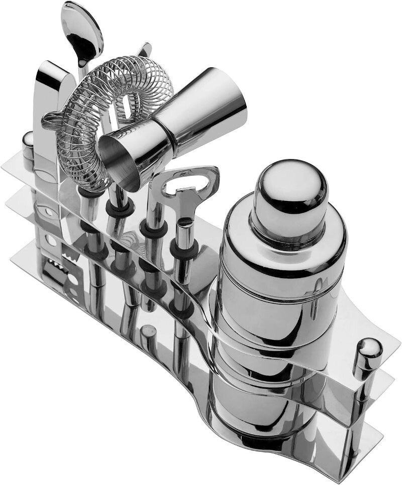 Mikasa 6-Piece Stainless Steel Luxe Bar Tool Set with Stand - Elegant Set
