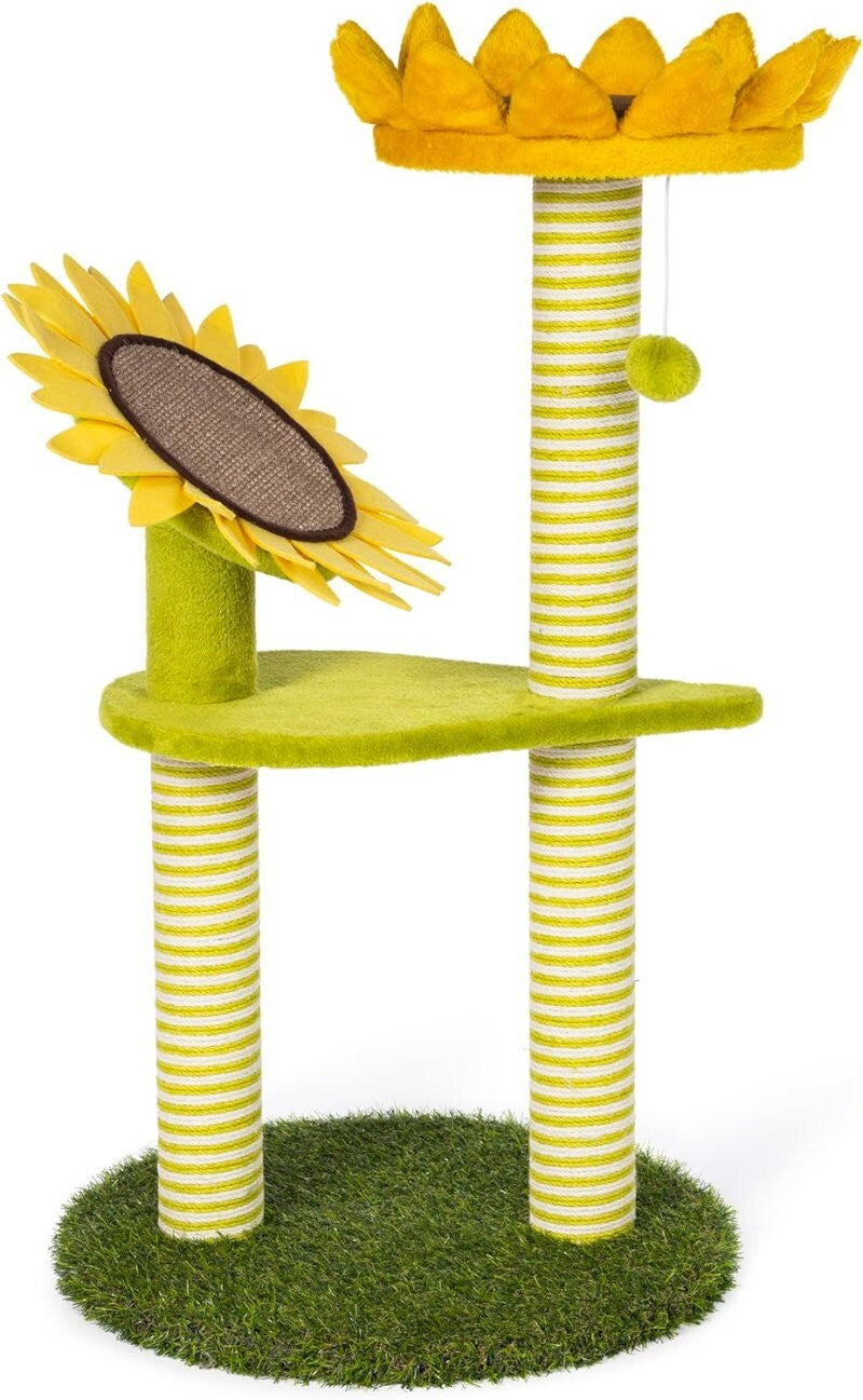 Kitty Power Paws 92cm Sunflower Playground Luxurious Cat Tree for Lounging, Play