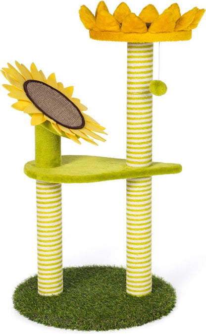Kitty Power Paws 92cm Sunflower Playground Luxurious Cat Tree for Lounging, Play