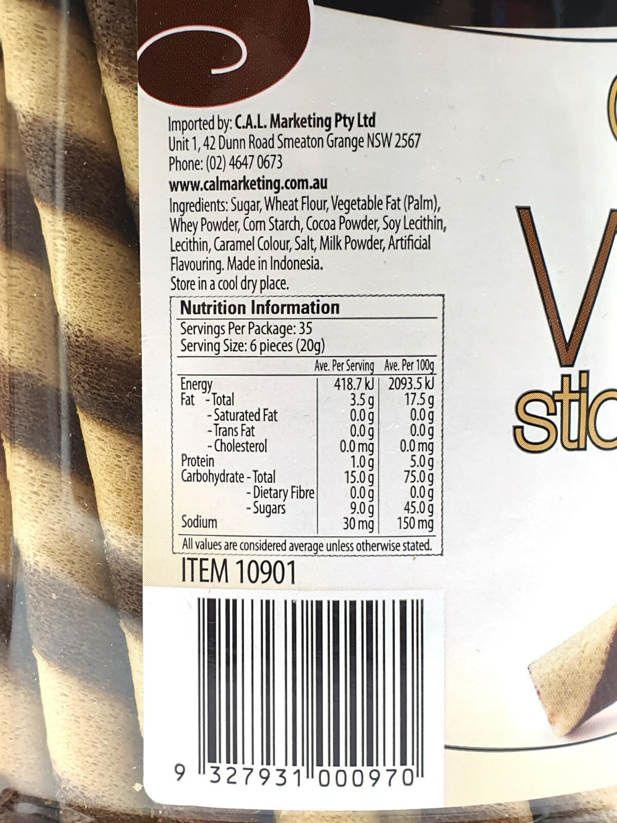 Premium Chocolate Wafer Sticks Choco Snack Soft Sweet Lollies 700g Vegetarians