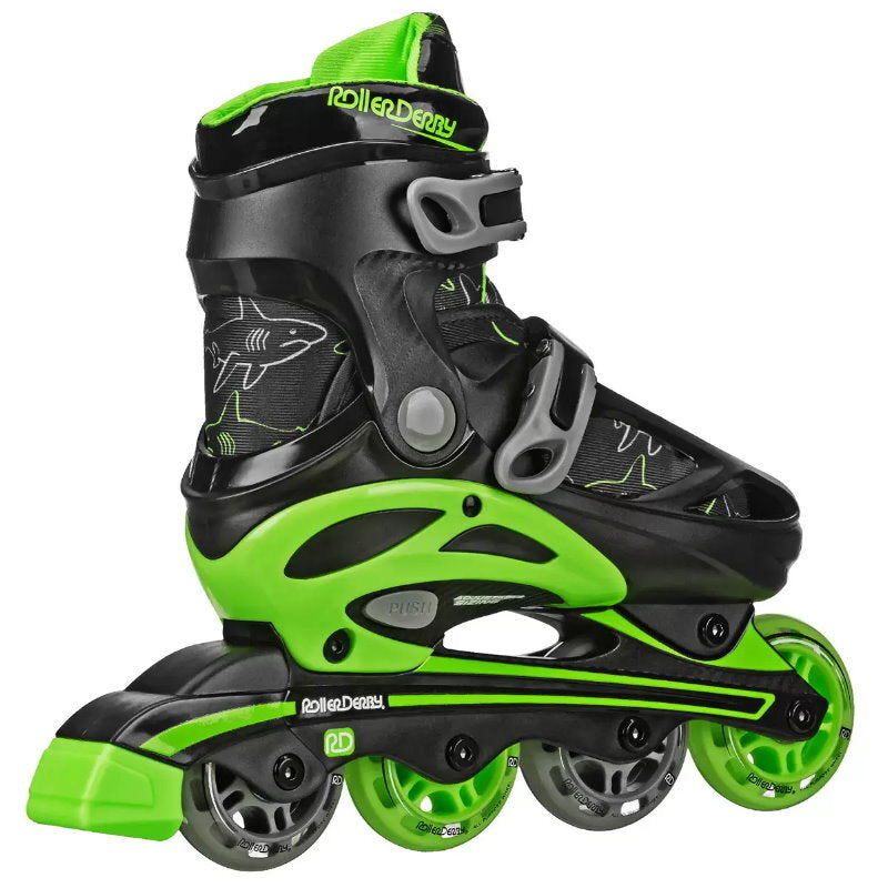 Roller Derby 2-in-1 Combo Adjustable Quad Roller and Inline Skates for Kids