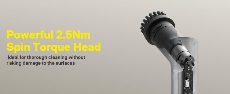 HOTO Cordless Electric Spin Scrubber Adjustable Angles with 6 Brush Heads