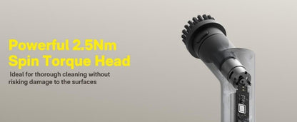 HOTO Cordless Electric Spin Scrubber Adjustable Angles with 6 Brush Heads