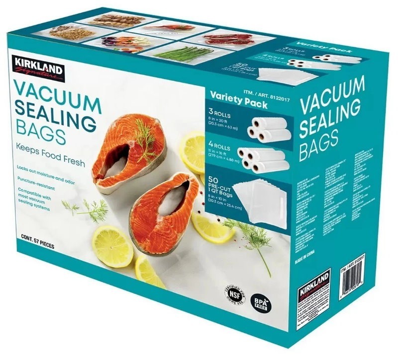 Kirkland Signature 57-Piece Vacuum Sealing Bags Assortment Pack BPA Free Express