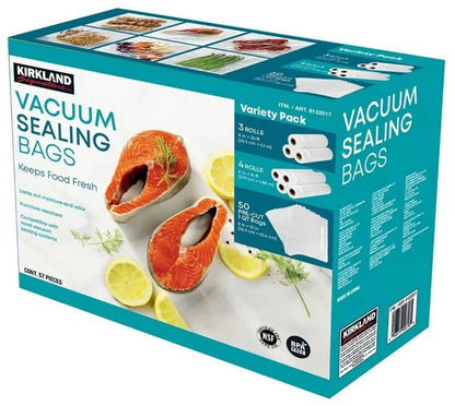 Kirkland Signature 57-Piece Vacuum Sealing Bags Assortment Pack BPA Free Express