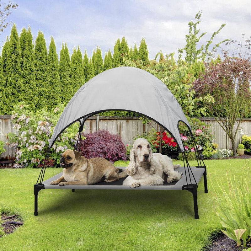 SolarTec Elevated Pet Dog Cot Bed with Removable Canopy Indoor/Outdoor - Large