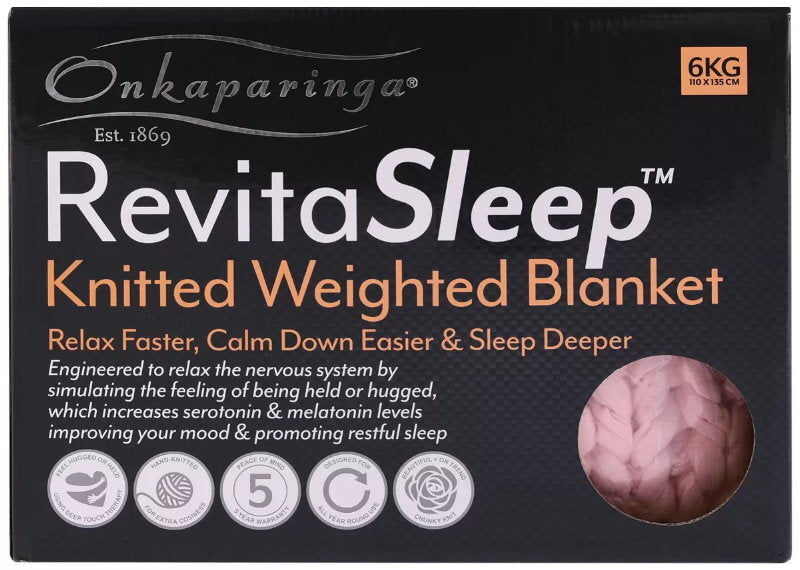 Onkaparinga Revita Sleep Hand-Knitted Weighted Blanket 6kg - Relax, Sleep Deeper
