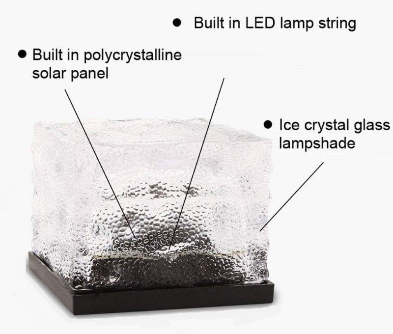 Dais 6-Pack Outdoor Waterproof Solar Brick Light Ice Cube for Garden, Pathway