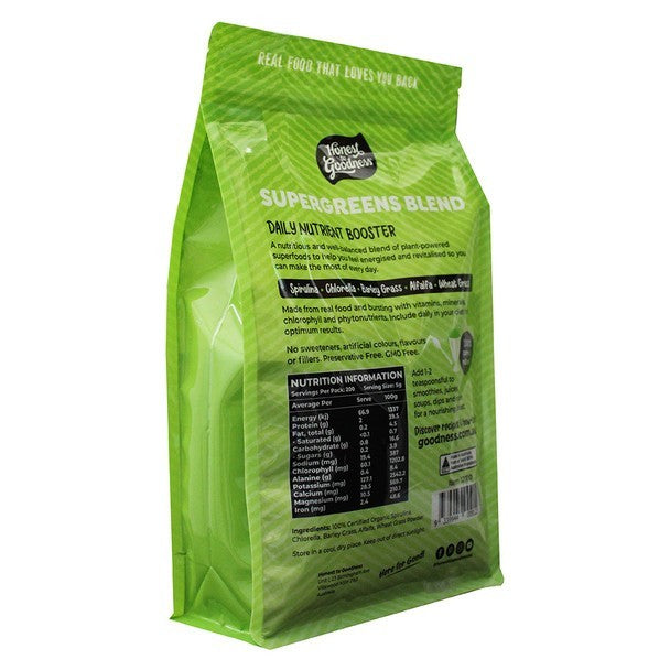 1Kg Organic Supergreens Blend Green Grasses Algae Spirulina Daily Nutrient Boost