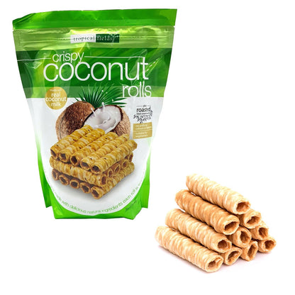 Tropical Fields Crispy Coconut Milk & Roasted Black Sesame Seed Rolls 285g Snack