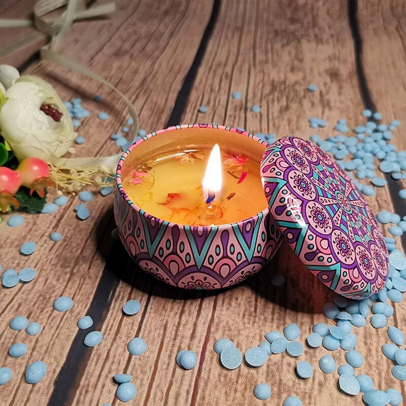 4-Pack Scented Candles Folk Style Aromatic Soy Wax Candle Gift Set 4 x 2.5 oz