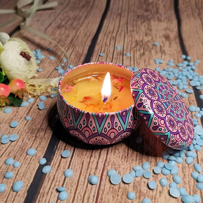 4-Pack Scented Candles Folk Style Aromatic Soy Wax Candle Gift Set 4 x 2.5 oz