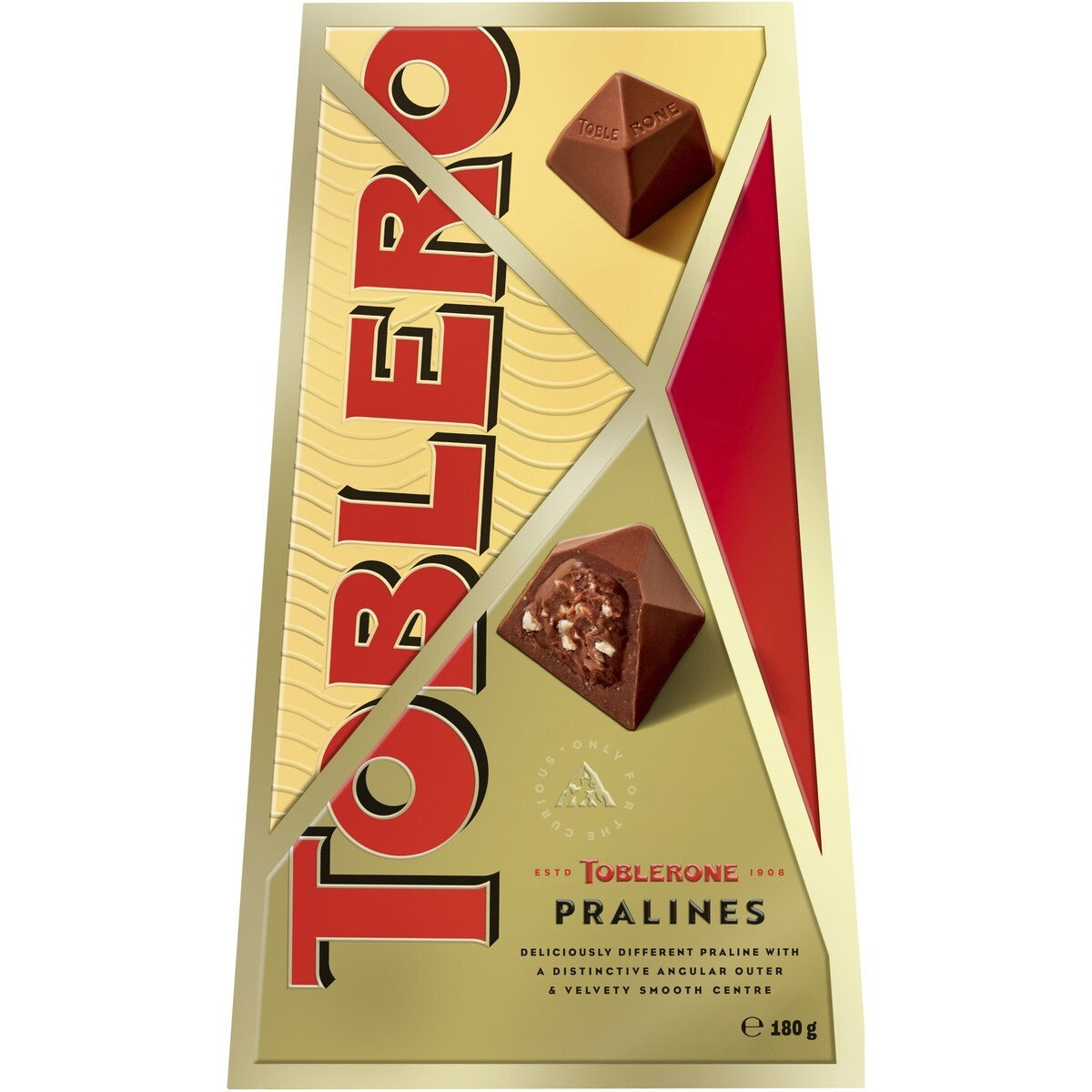 Toblerone Praline Swiss Milk Chocolate Delicious Almond Nougat Bite Snack 180g
