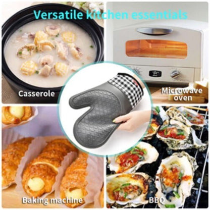 Ankway Silicone Oven Gloves and Pot Holders Set W/ Quilted Liner Heat Resistant