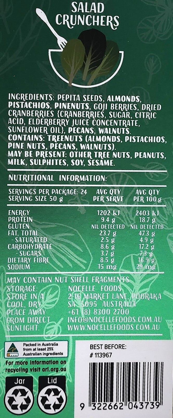 Salad Crunchers Super Nut Salad Topper Gluten Free Vegan 1.2Kg Nuts & Seeds