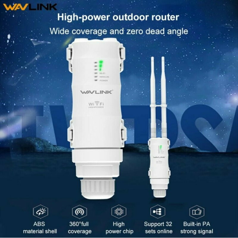 Wavlink HD4 AC1200 Dual-band High Power Outdoor Wireless AP/Range Extender PoE