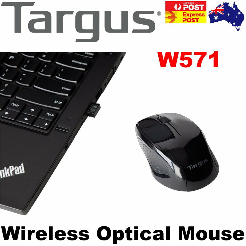 Targus W571 Wireless 2.4 GHz Optical Mouse For PC, Mac, Laptop - Black
