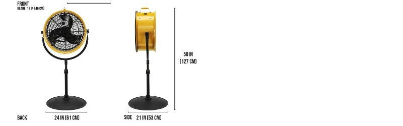 CAT Caterpillar 18" High Velocity Industrial Drum Pedestal Air Circulator Fan