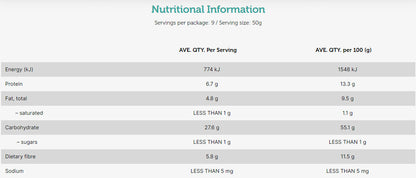 Australian Organic Breakfast Rolled Oats Source of Protein Fibre GMO Free 1kg