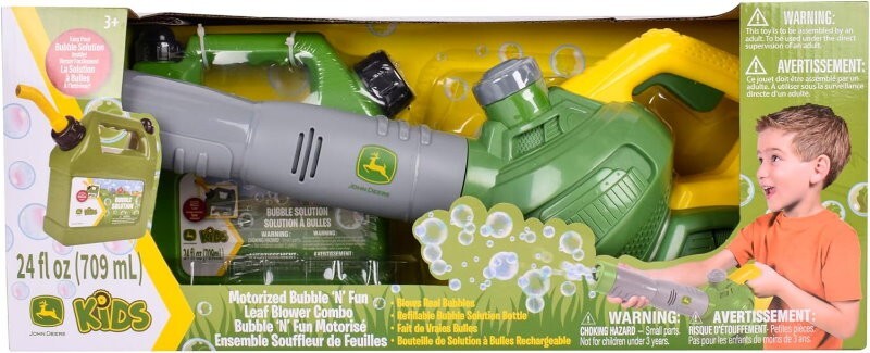 John Deere Bubble 'N' Fun Battery-Operated Leaf Blower Combo w/ Refill Jerry Can