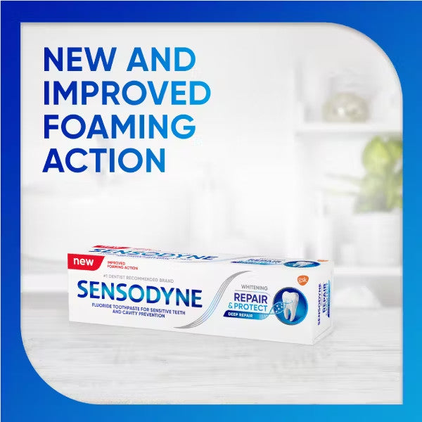 4 x 100g Sensodyne Repair & Protect Whitening Toothpaste Oral Dental Health Care