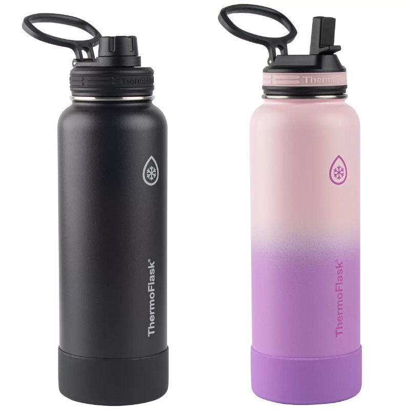 ThermoFlask 2-Pack Double Wall Vacuum Insulated Stainless Steel Water Bottles