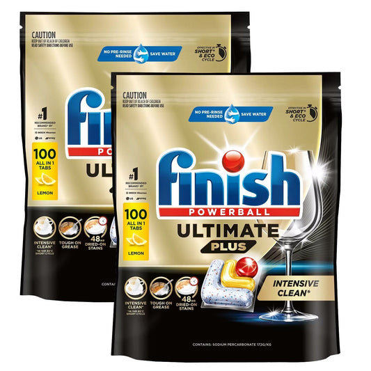 Finish Powerball Ultimate Plus Deep Clean Shine 200 Dishwashing Tablets Lemon