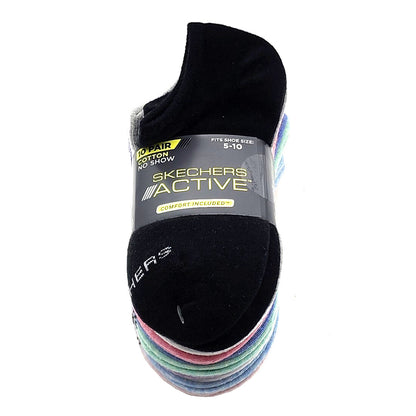 8 x Skechers Ladies Women No Show Liner Non-slip Heel Grip Active Sports Socks