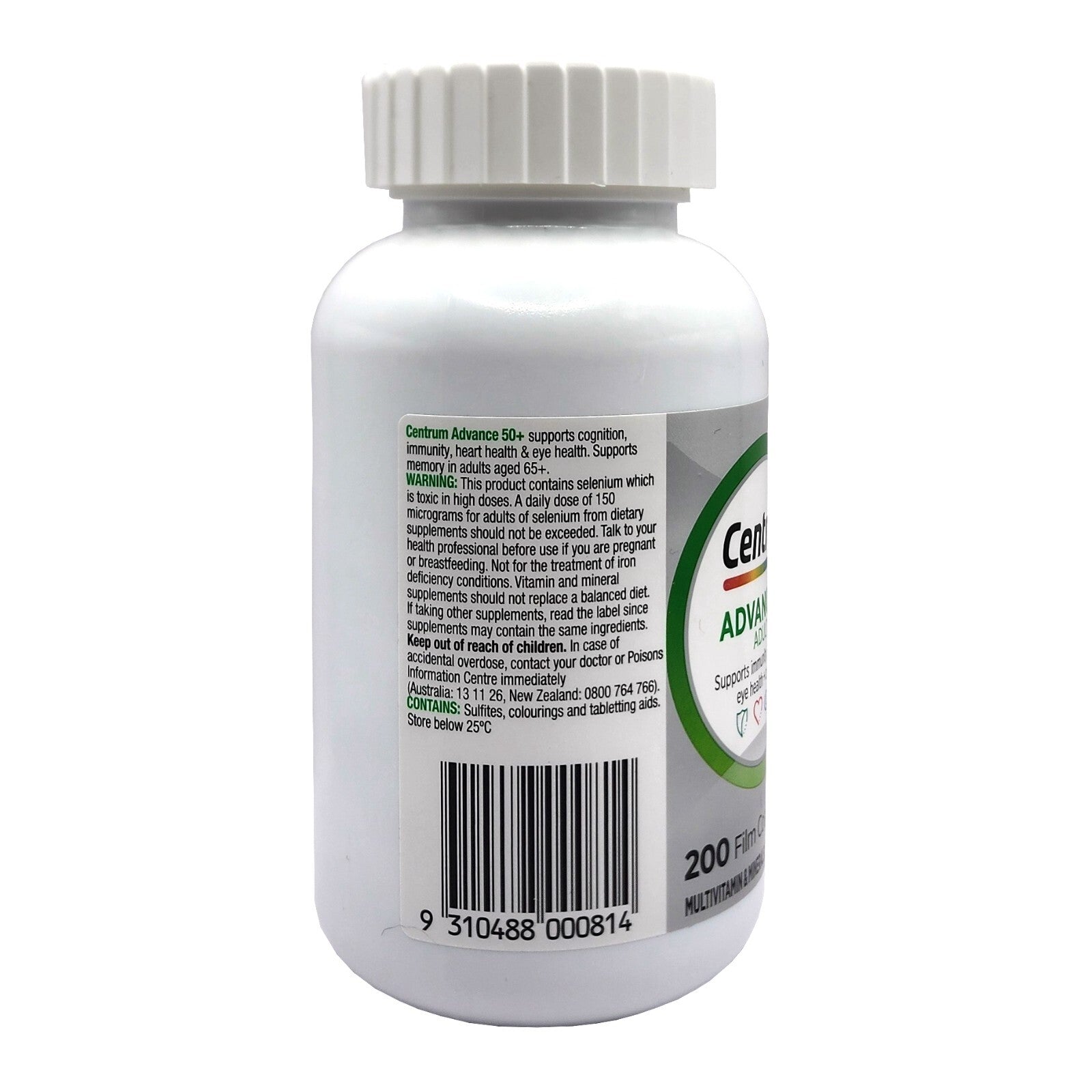 Centrum Advance 50+ For Adults Multivitamin Minerals Dietary Supplement 200 Tabs