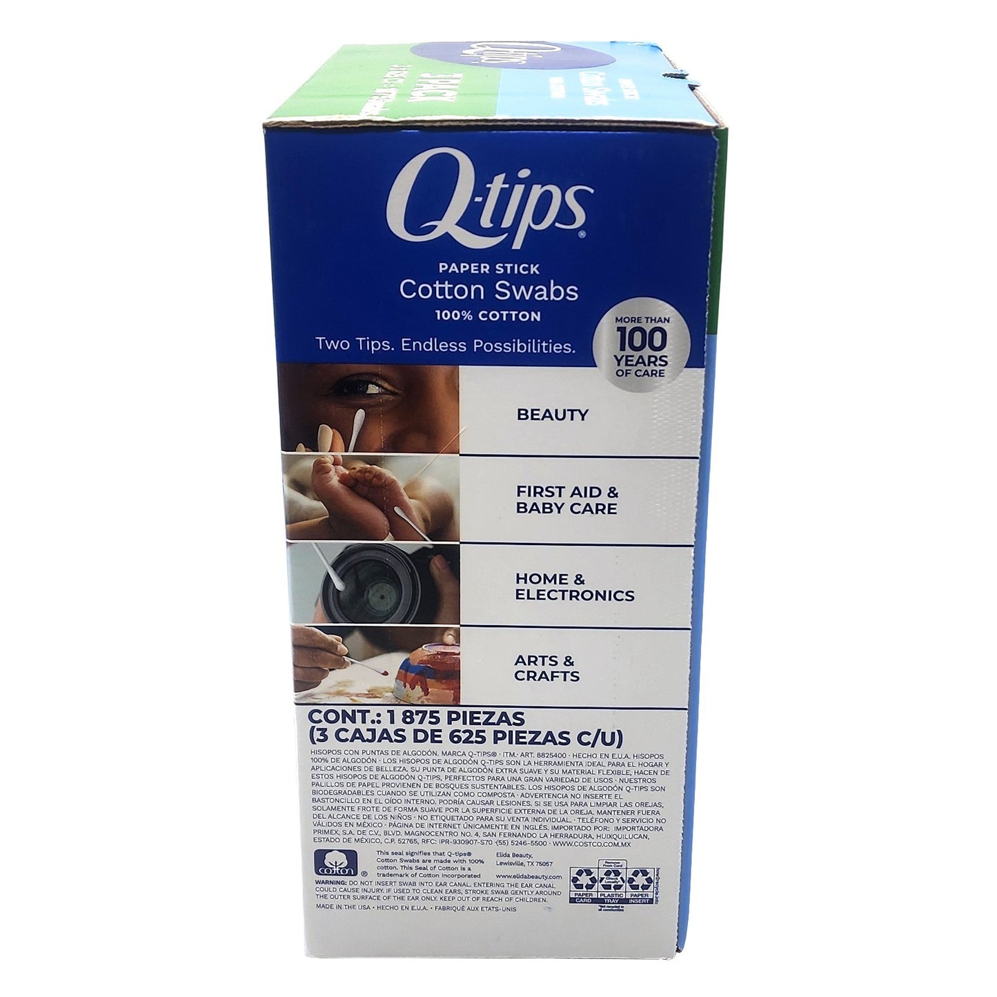 Q Tips 1875 Cotton Swabs Cleaning Tips Pure Cotton First Aid Baby Care Clean