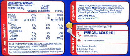 Cheezels Original Cheese Puffed Snack Australian Made Finger Food Kids Snack 1kg