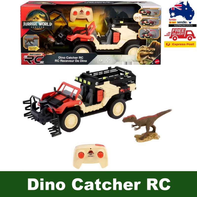 Matchbox RC Jurassic World Dino Catcher RC, Remote-Control Truck with Dinosaur