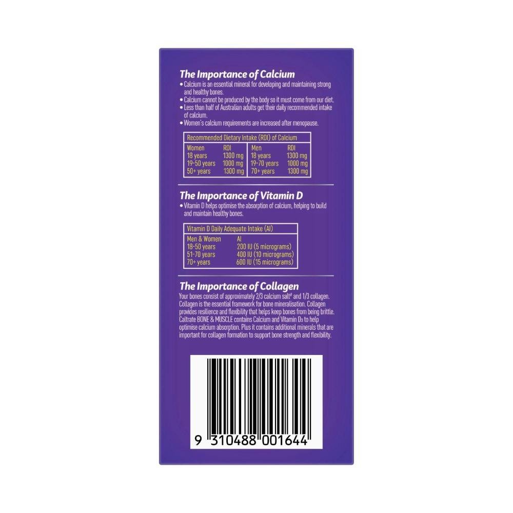 Caltrate Bone & Muscle Health Support Muscle & Bone Strength Calcium 300 Tablets