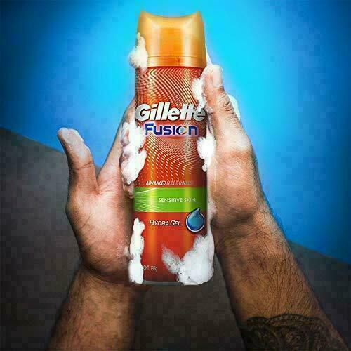 3 x 195g Gillette Fusion Mens Sensitive Shaving Shave Gel Skin Care Aloe Vitamin