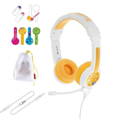 BuddyPhones 2-Pack School+ Home Learning Kids Headphones w/ Mic, BuddyCable