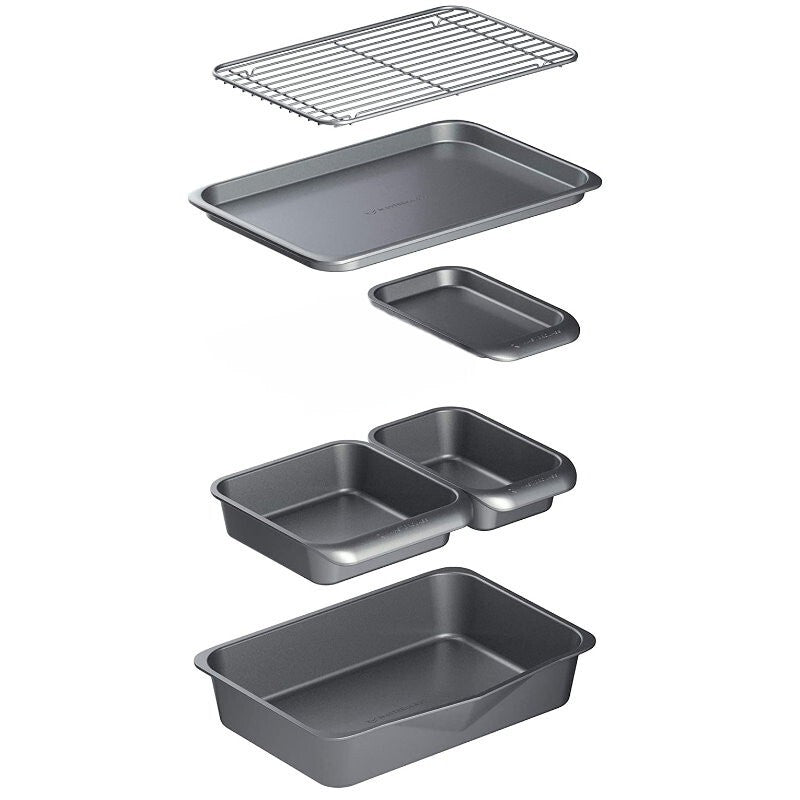 Chicago Metallic 6 Piece Non-Stick Nesting Stacking Metal Bakeware Set