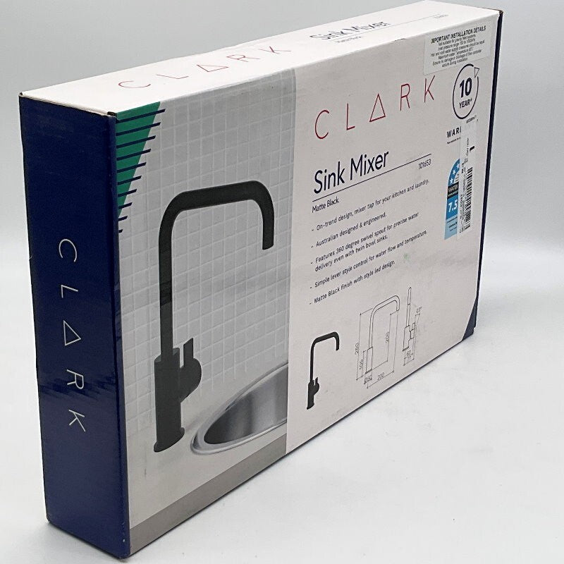 Clark CL10017.B4A Round Blade Sink Mixer Matte Black