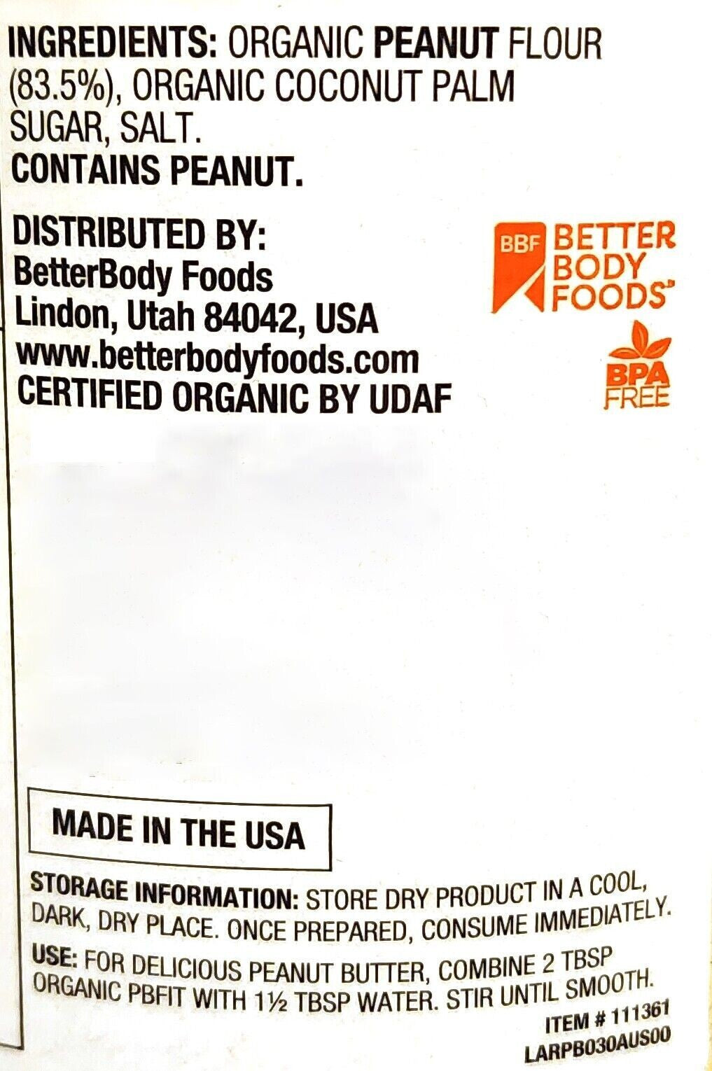 Organic PBFit Peanut Butter Powder Gluten Free Vegan Plant Based Protein 850g