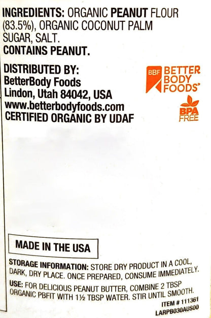 Organic PBFit Peanut Butter Powder Gluten Free Vegan Plant Based Protein 850g