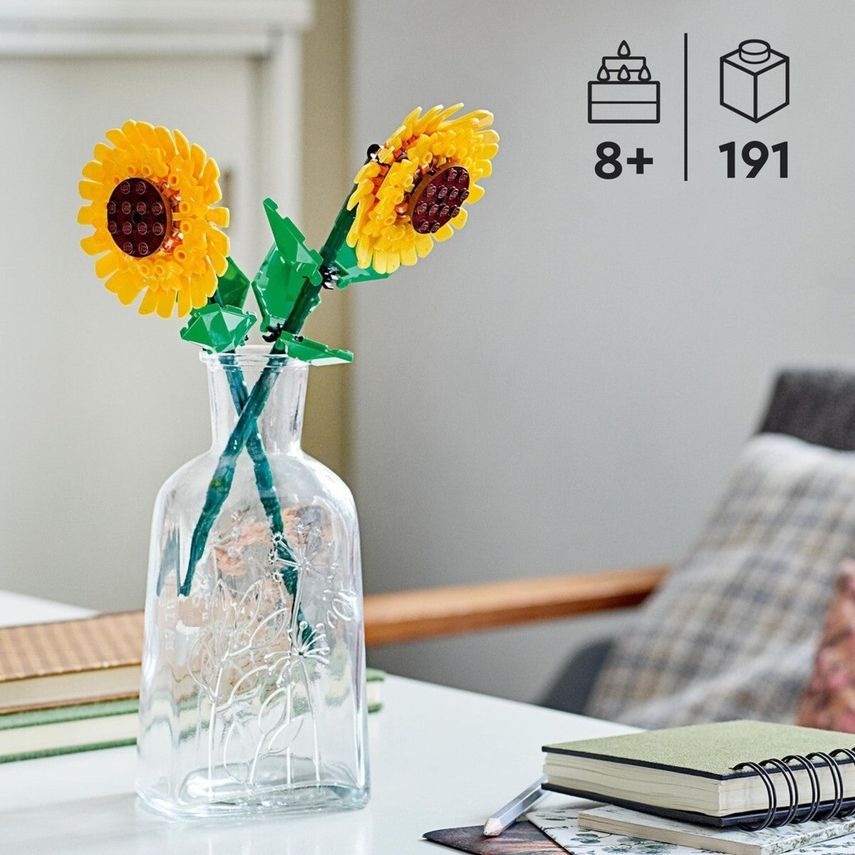 Lego Icons 40524 Sunflowers Botanical Collection Set Gift 216pcs 24cm Tall