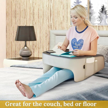 Casual Living Lap Desk Pillow Memory Foam Removable Knit Cover for Bed & Couch