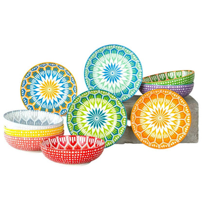 Signature Housewares Snack Bowls Set Food Stoneware Dishwasher Safe Bowls 10 pcs