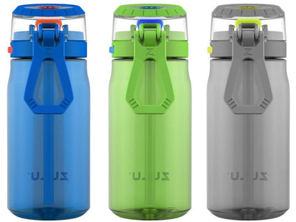 ZULU 3-Pack Kids Flex Tritan Water Bottle Set 16 oz / 473 ml for Boys or Girls
